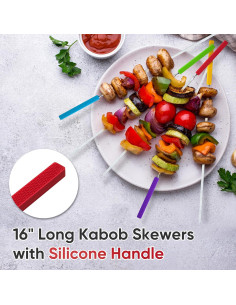 Pinchos para Parrilla DAILY KISN 10 Piezas Acero Inoxidable 40.5 cm 2