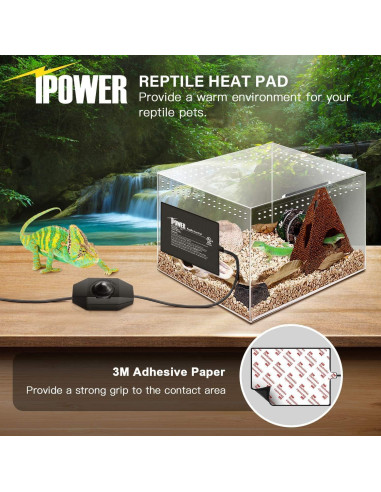 Almohadilla Térmica para Reptiles iPower 15x20cm 8W Ajustable
