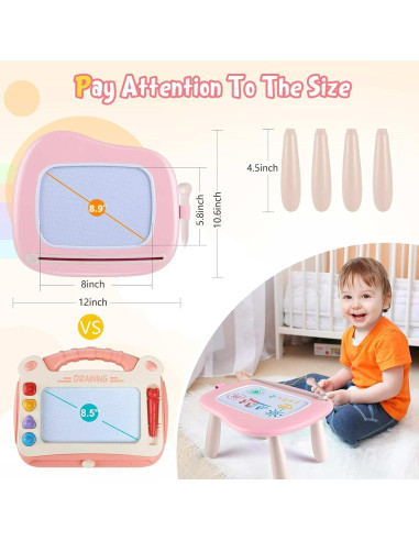 Tablero Magnético de Dibujo Smasiagon Rosa 30.5x26.7cm