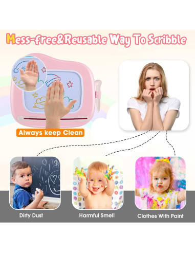 Tablero Magnético de Dibujo Smasiagon Rosa 30.5x26.7cm