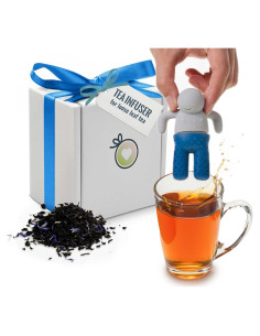 Infusor de Té de Silicona DecorChiq en Forma de Hombre Azul
