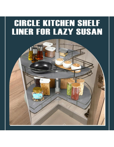 Forros de Estante Lazy Susan SiliFine 66 cm Antideslizantes - 2 Pcs