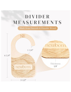 Divisores de Closet para Bebés Whitluck - 8 Perchas de Madera 2