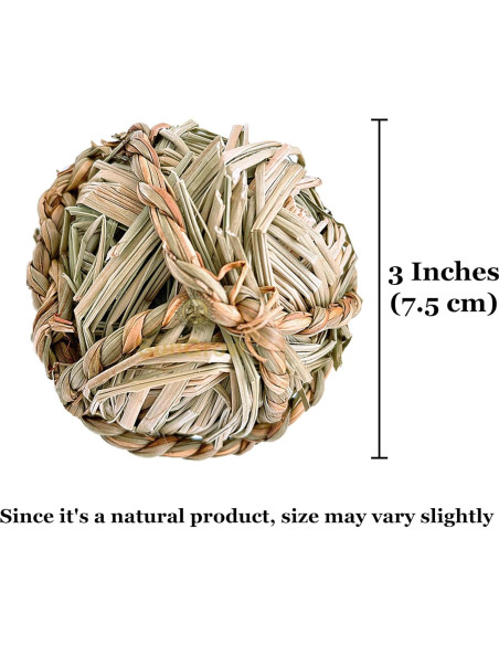 Bolas de Hierba Marina SunGrow para Mascotas - 3 Piezas