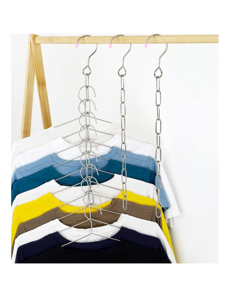 4 Organizadores de Closet Luzen Acero Inoxidable Ahorra Espacio 4 Organizadores de Closet Luzen Acero Inoxidable Ahorra Espacio