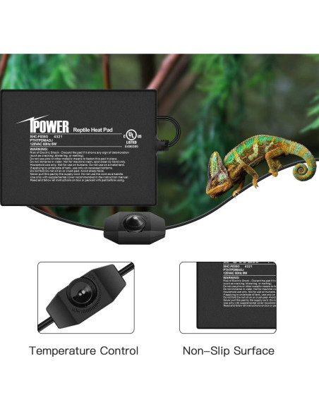 Almohadilla Térmica para Reptiles iPower 15x20cm 8W Ajustable