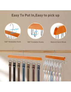 Soporte giratorio para cinturones y corbatas Taefuwr 2 piezas 2