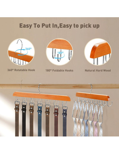 Soporte giratorio para cinturones y corbatas Taefuwr 2 piezas