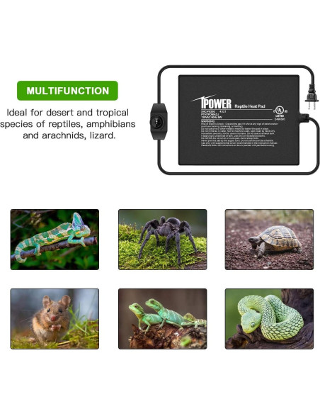 Almohadilla Térmica para Reptiles iPower 15x20cm 8W Ajustable