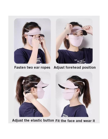 Conjunto de Protección Solar para Mujeres - Máscara, Mangas y Gafas