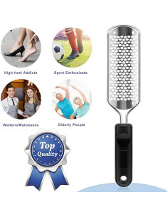 Raspador de pies Oneleaf 2PCS acero inoxidable para pedicura 2