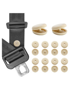 10 Botones de Parada de Cinturón de Seguridad FSTURIOS Beige