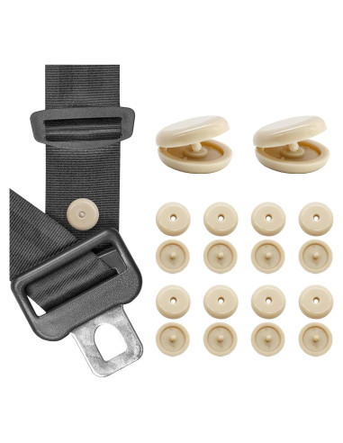 10 Botones de Parada de Cinturón de Seguridad FSTURIOS Beige