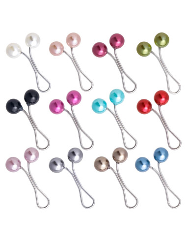 12 Alfileres de Hijab Metal y Perlas Sintéticas para Mujeres