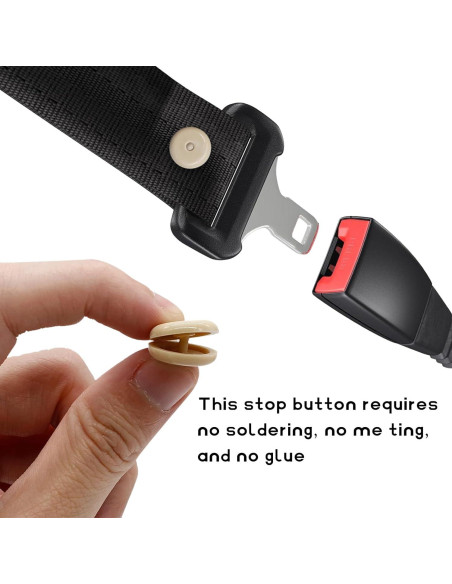 10 Botones de Parada de Cinturón de Seguridad FSTURIOS Beige