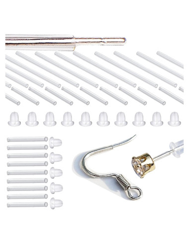 60 Fundas y Respaldos de Silicona OwlkOrmy para Pendientes