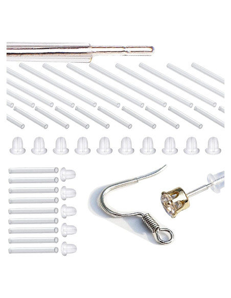 60 Fundas y Respaldos de Silicona OwlkOrmy para Pendientes