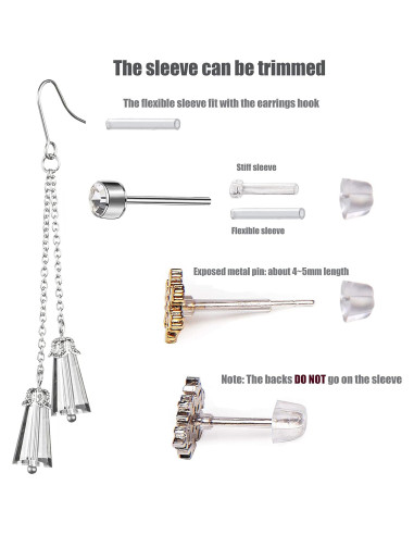 60 Fundas y Respaldos de Silicona OwlkOrmy para Pendientes