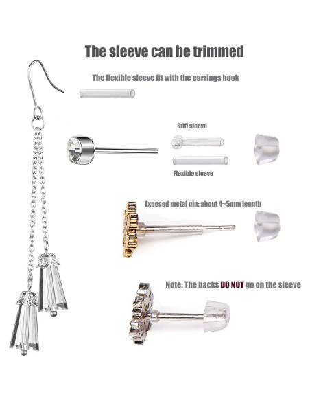 60 Fundas y Respaldos de Silicona OwlkOrmy para Pendientes