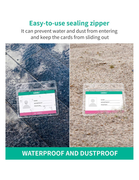 50 Fundas de Identificación GIBIBU Horizontal con Cierre