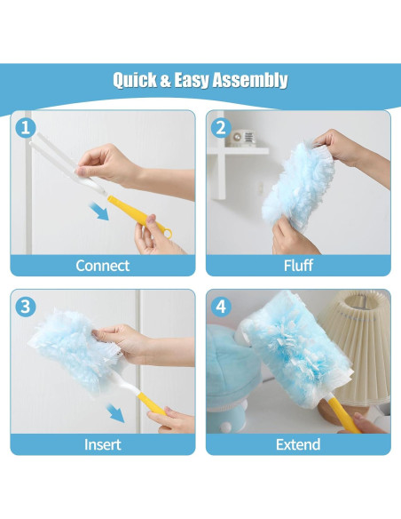 60 Recargas Plumero Electrostático Senowi + Mango Corto