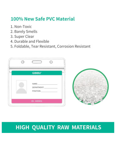 50 Fundas de Identificación GIBIBU Horizontal con Cierre