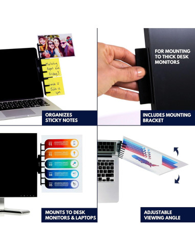 Soporte de Documentos Note Tower para Monitor y Laptop Negro