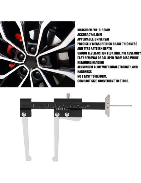 Caliper de Medición de Profundidad de Freno Acouto 0-60mm