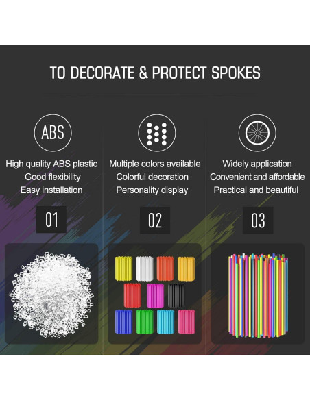 Cubiertas de Radios Decorativas PSLER 72 PCS para Motocicletas