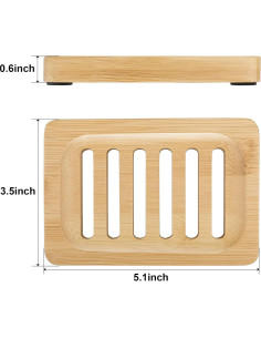 Plato de Jabón de Madera de Bambú Anwenk - 2 Piezas 2