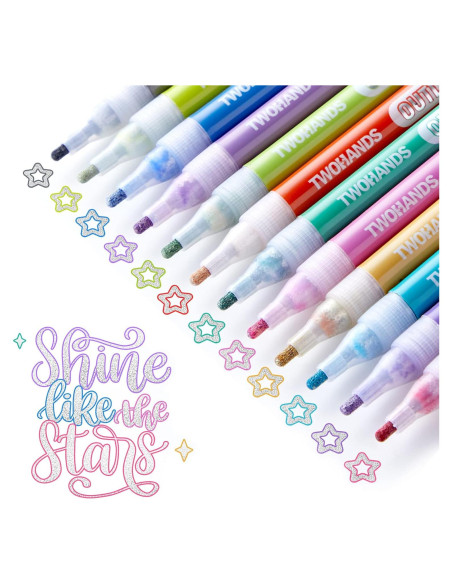 Marcadores Metálicos TWOHANDS, 12 Colores, Punta Fina