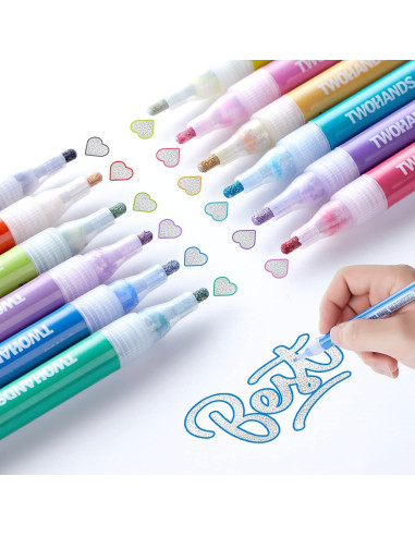 Marcadores Metálicos TWOHANDS, 12 Colores, Punta Fina