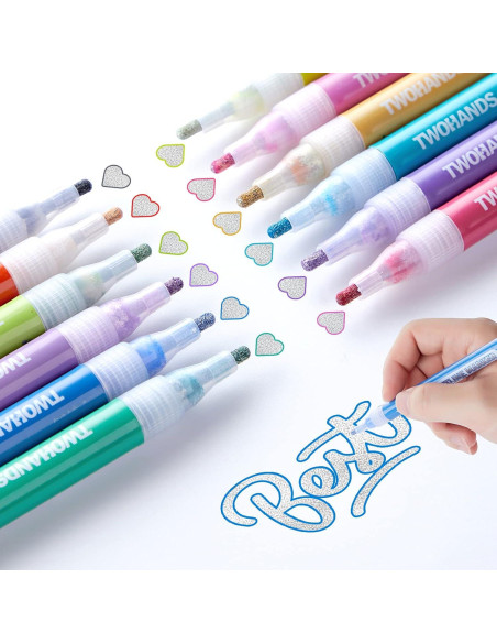 Marcadores Metálicos TWOHANDS, 12 Colores, Punta Fina