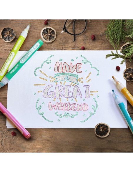 Marcadores Metálicos TWOHANDS, 12 Colores, Punta Fina