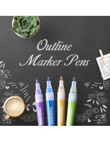 Marcadores Metálicos TWOHANDS, 12 Colores, Punta Fina