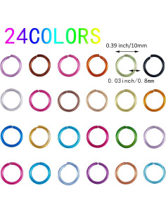 2040 Piezas Anillos de Salto de Aluminio 10MM WEWAYSMILE 24 Colores 2