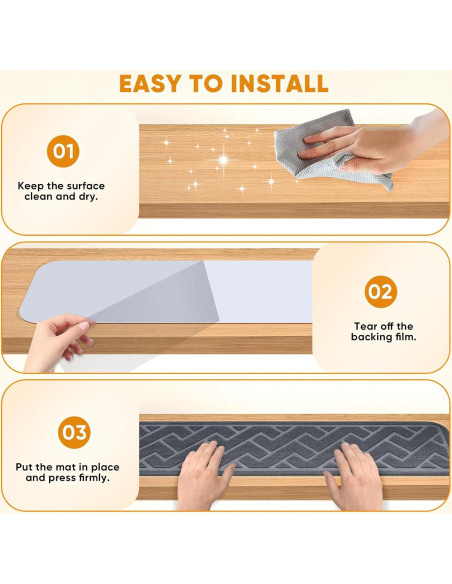 15 Alfombrillas Antideslizantes para Escaleras Dayacoco 20x76 cm Gris