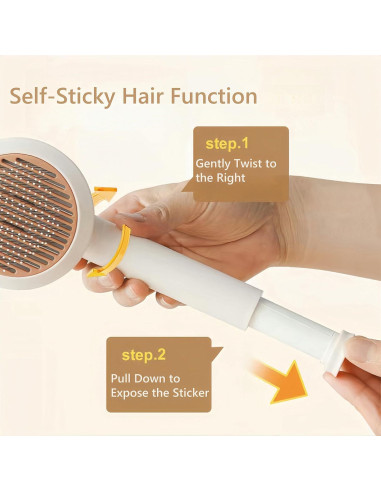 Cepillo Slicker Autolimpiante BoBow para Mascotas - Aseo Eficaz