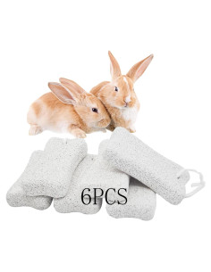 Bloques de Lava para Conejos PINVNBY - 6 Pcs, Salud Dental