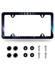 Marco de Placa de Licencia GORSNKYE Acero Inoxidable Fases de Luna
