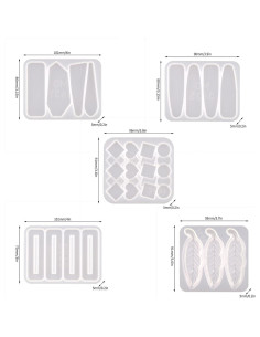 Juego de Moldes de Silicona CRZQXOUR para Clips de Cabello 5PCS 2