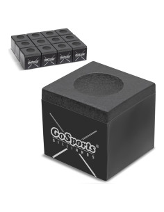 Cubo de Tiza para Taco de Billar GoSports 12 Pack - Negro