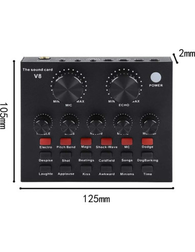 Tarjeta de Sonido Externa V8 USB Mezclador de Audio KTV