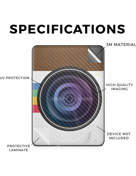 Funda de fibra de carbono Polaroid vintage para Kindle 12"