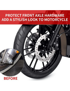 Cubiertas de Tuerca de Eje Frontal KICRY Negro Cromo 2002-2024 2