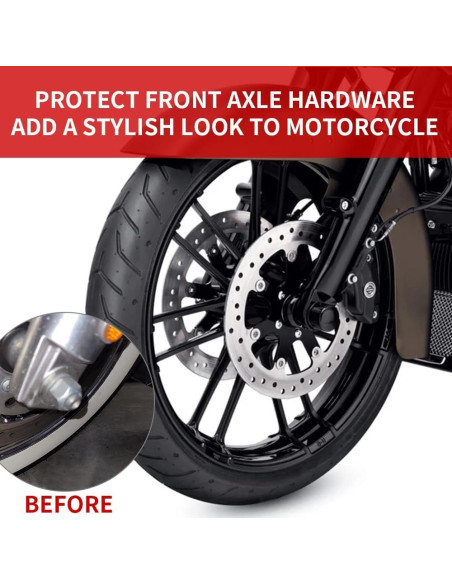 Cubiertas de Tuerca de Eje Frontal KICRY Negro Cromo 2002-2024