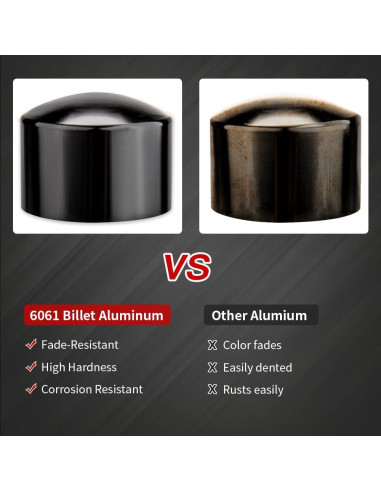 Cubiertas de Tuerca de Eje Frontal KICRY Negro Cromo 2002-2024