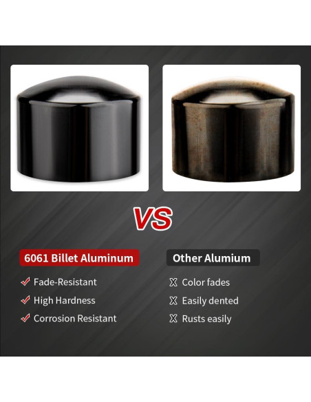 Cubiertas de Tuerca de Eje Frontal KICRY Negro Cromo 2002-2024