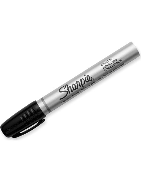 Marcadores Permanentes Sharpie Negros Punta de Bala - Paquete de 12