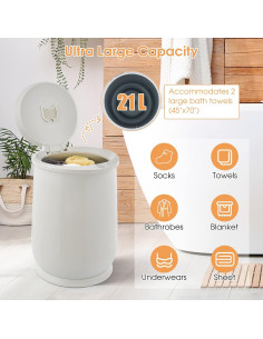 Calentador de Toallas Tangkula 21L Gris con Apagado Automático 2